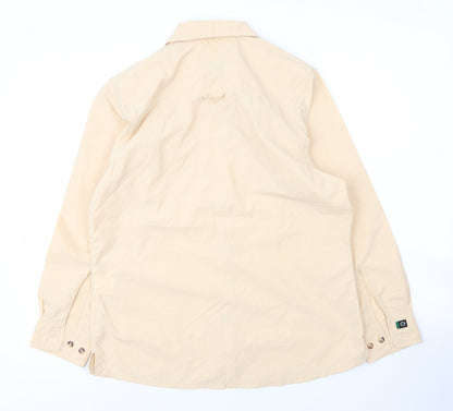 Mens UK Size M Outdoors Beige  Button-Up Long Sleeve Casual Shirt
