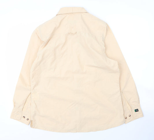 Mens UK Size M Outdoors Beige  Button-Up Long Sleeve Casual Shirt