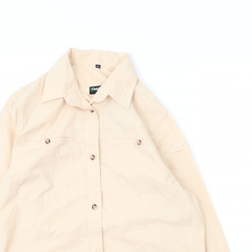 Mens UK Size M Outdoors Beige  Button-Up Long Sleeve Casual Shirt