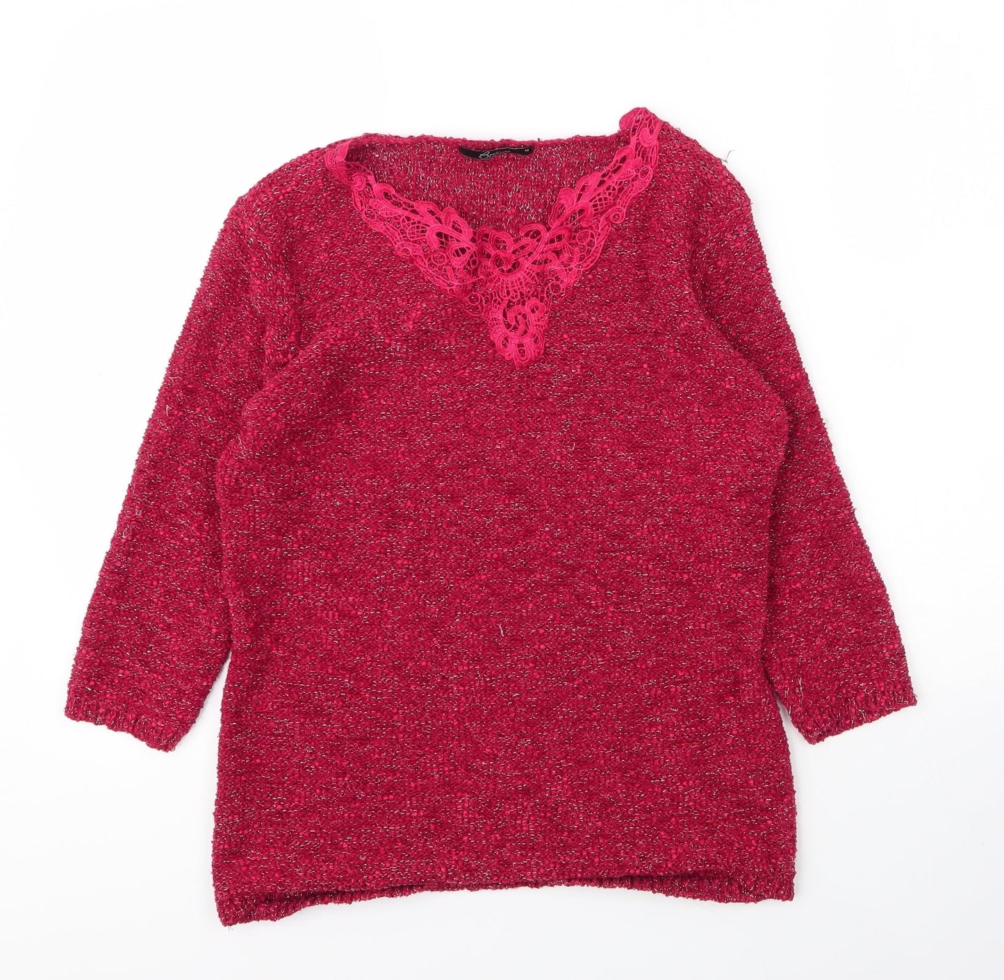 Womens UK Size M BM Collection Red Basic Blouse