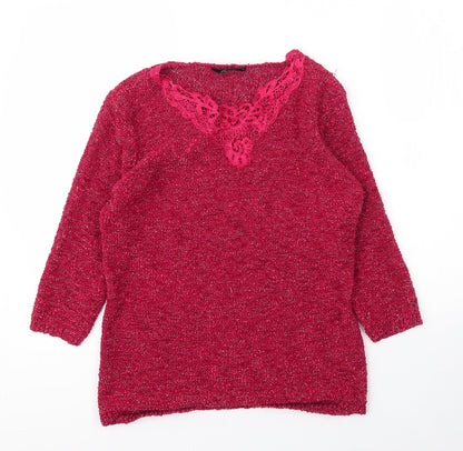 Womens UK Size M BM Collection Red Basic Blouse