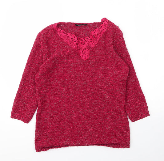 Womens UK Size M BM Collection Red Basic Blouse