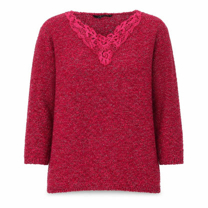 Bonmarché Womens Red Polyester Basic Blouse Size M V-Neck