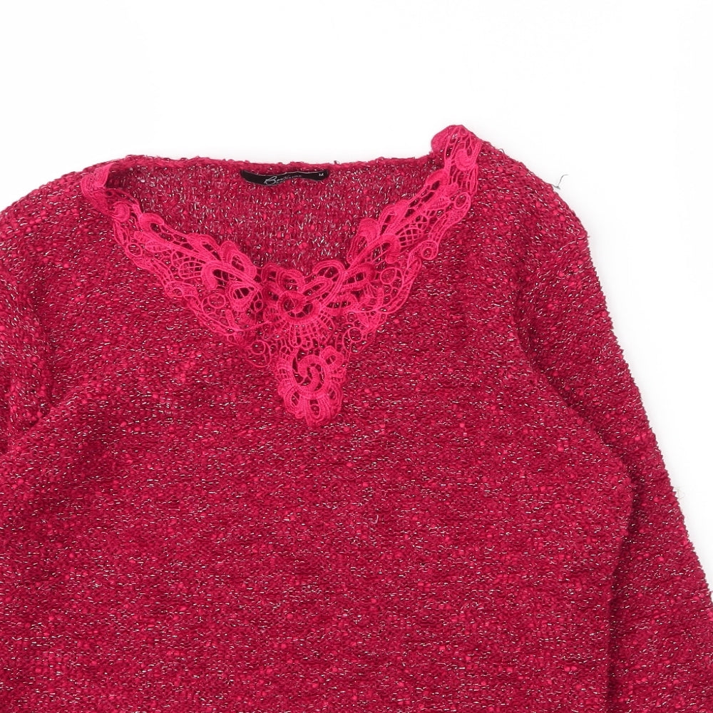 Womens UK Size M BM Collection Red Basic Blouse
