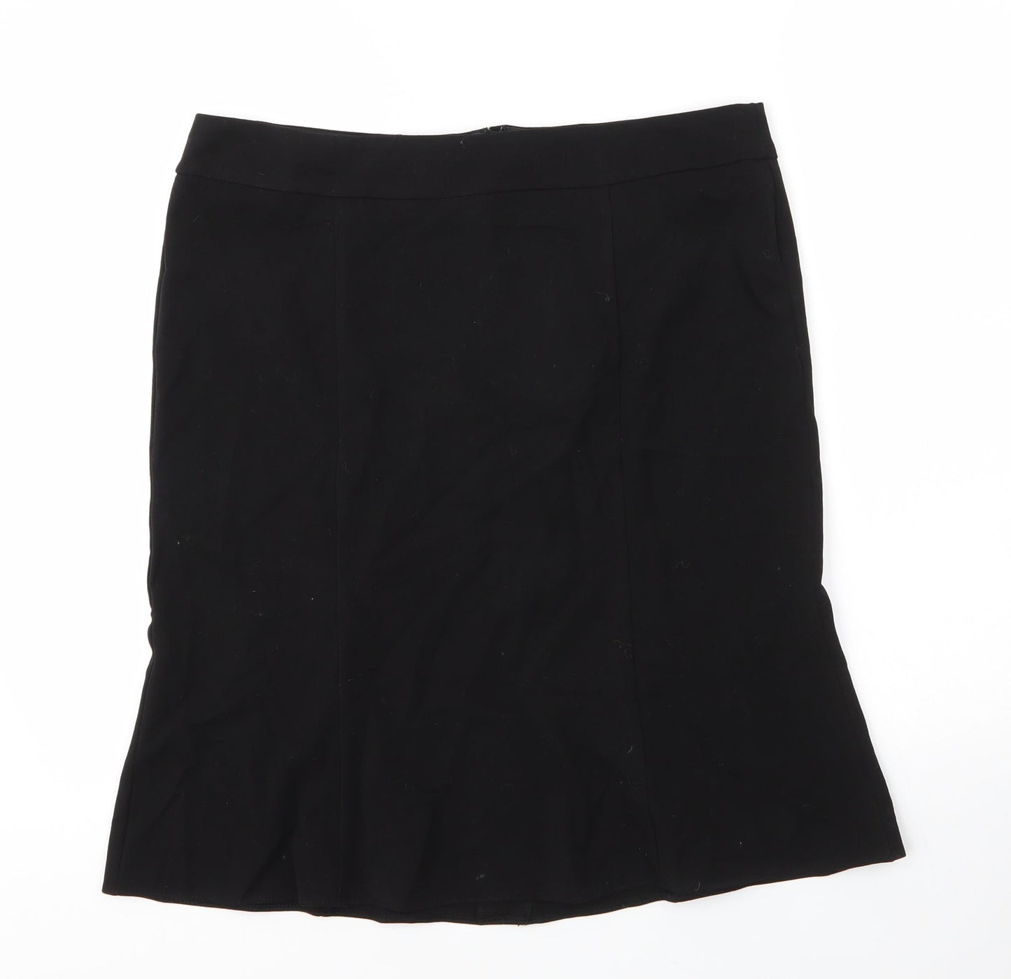 Etam Womens Black  Viscose Trumpet Skirt Size 14   Zip