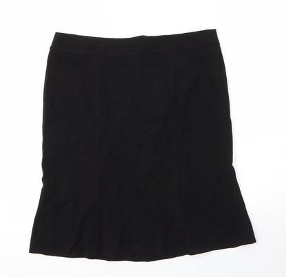 Etam Womens Black  Viscose Trumpet Skirt Size 14   Zip