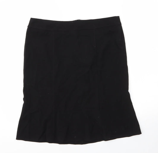 Etam Womens Black  Viscose Trumpet Skirt Size 14   Zip