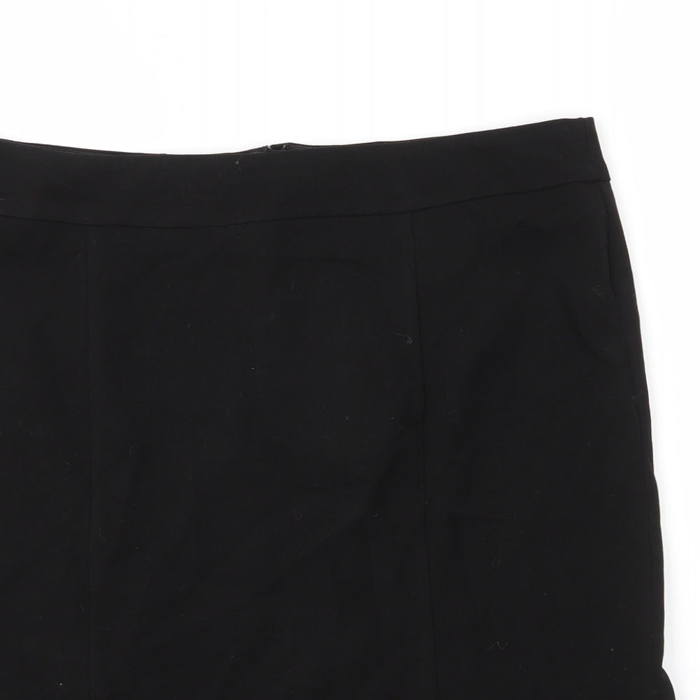 Etam Womens Black  Viscose Trumpet Skirt Size 14   Zip