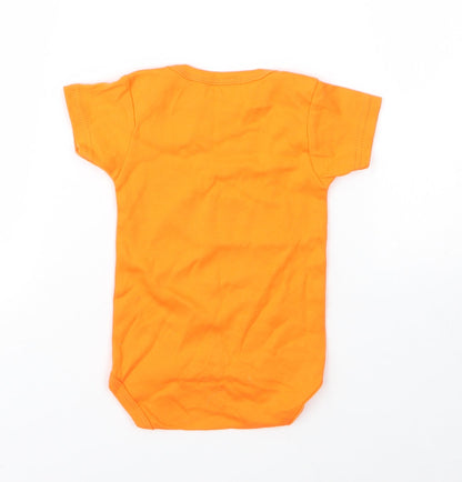Sara Kety Baby Orange  Cotton Babygrow One-Piece Size 6-9 Months  Snap