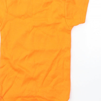 Sara Kety Baby Orange  Cotton Babygrow One-Piece Size 6-9 Months  Snap