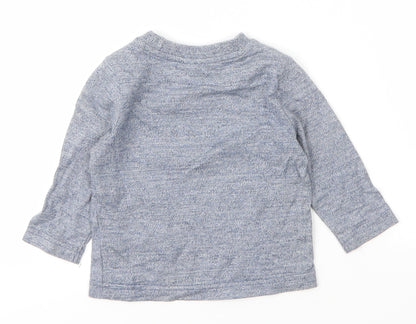 F&F Boys Grey  Cotton Basic T-Shirt Size 6-9 Months Round Neck