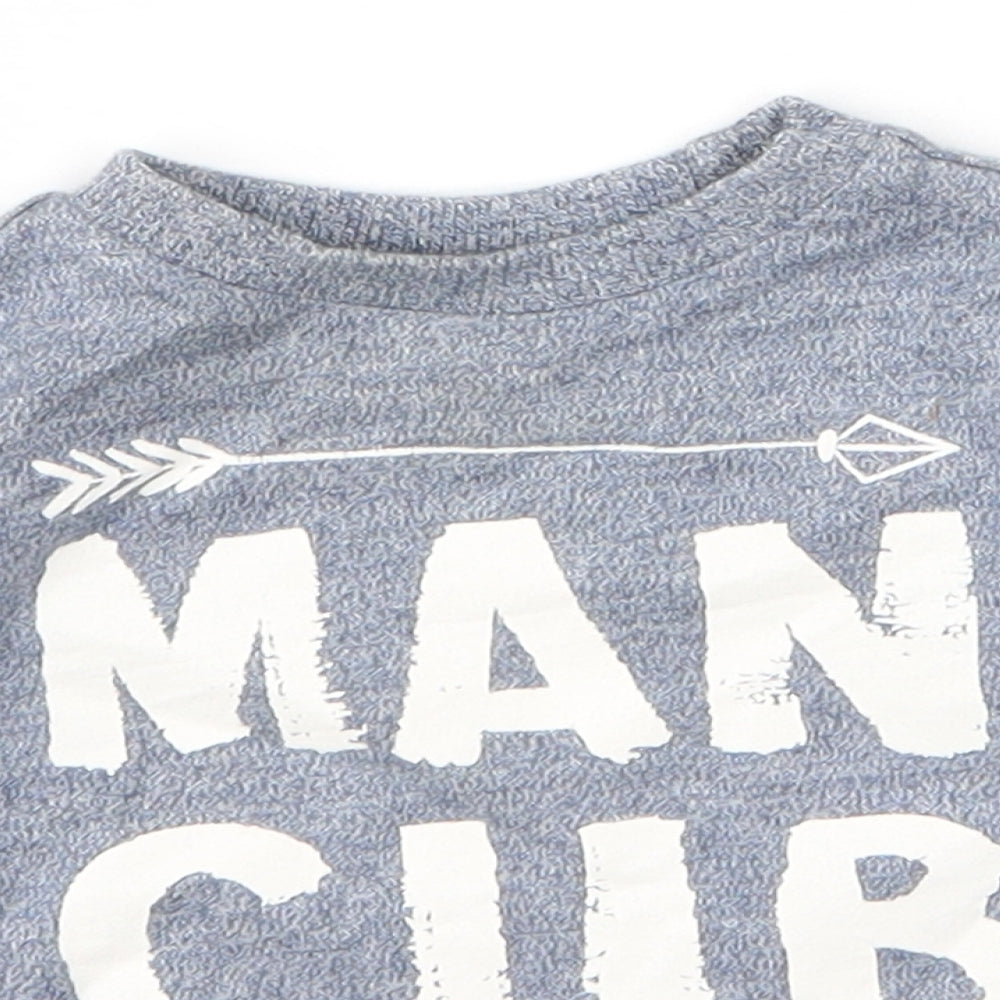 F&F Boys Grey  Cotton Basic T-Shirt Size 6-9 Months Round Neck