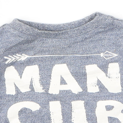 F&F Boys Grey  Cotton Basic T-Shirt Size 6-9 Months Round Neck