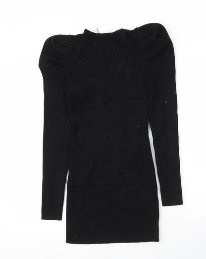 Glamorous Womens Black  Viscose Bodycon  Size 10  V-Neck