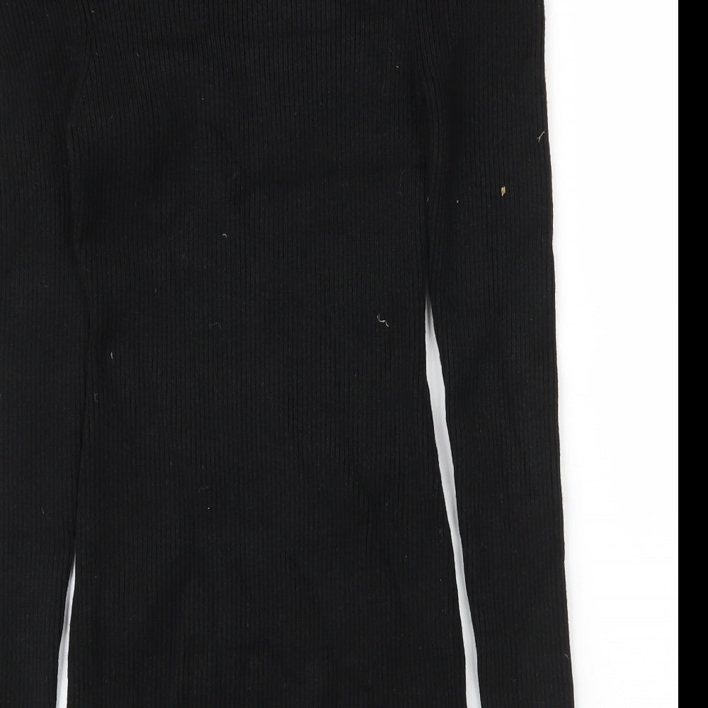 Glamorous Womens Black  Viscose Bodycon  Size 10  V-Neck