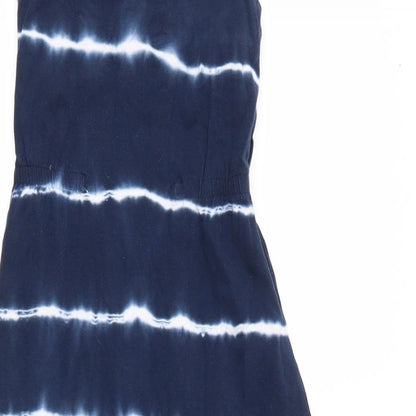 Primark Girls Blue Tie Dye Cotton Maxi  Size 9 Years  Round Neck