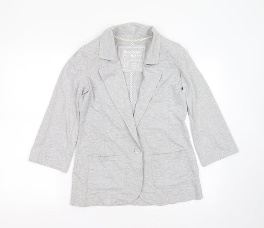 Primark Womens Grey  Cotton Jacket Blazer Size 8