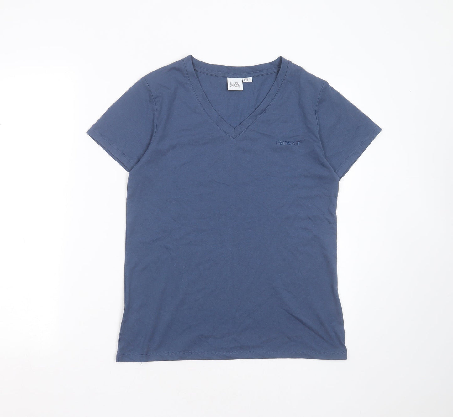Womens UK Size 10 LA Gear Blue Basic T-Shirt