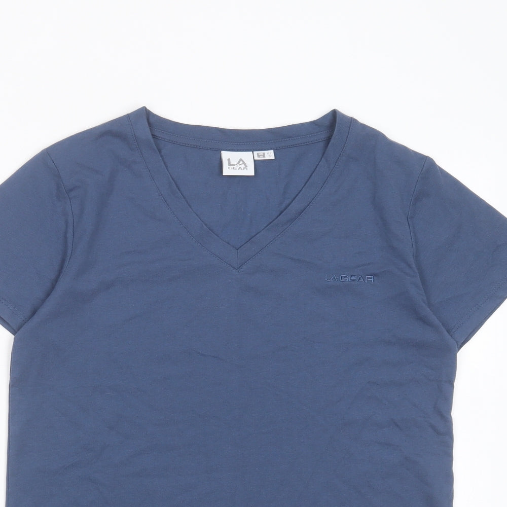 Womens UK Size 10 LA Gear Blue Basic T-Shirt