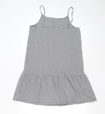Primark Girls Black Check Polyester Trapeze & Swing  Size 14-15 Years  Round Neck