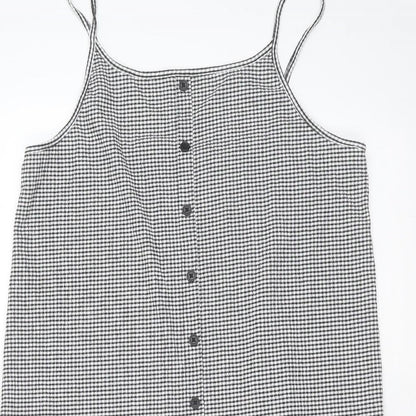 Primark Girls Black Check Polyester Trapeze & Swing  Size 14-15 Years  Round Neck