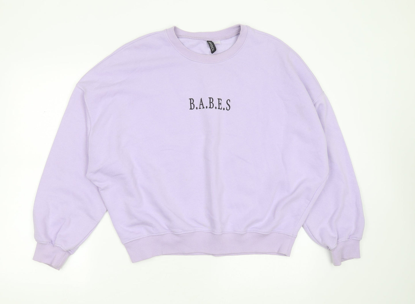 Womens UK Size L Divided by H&M Purple Pullover Sweatshirt