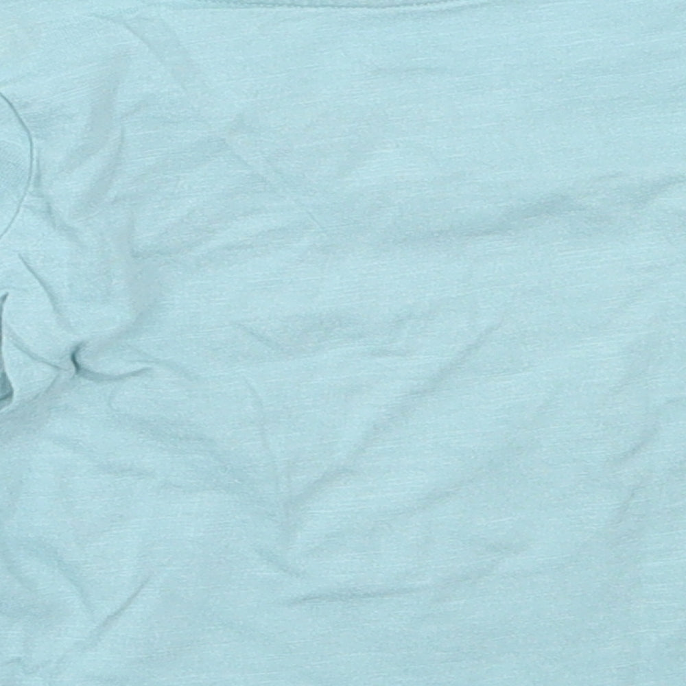 Primark Girls Blue  Cotton Basic T-Shirt Size 6-9 Months Round Neck