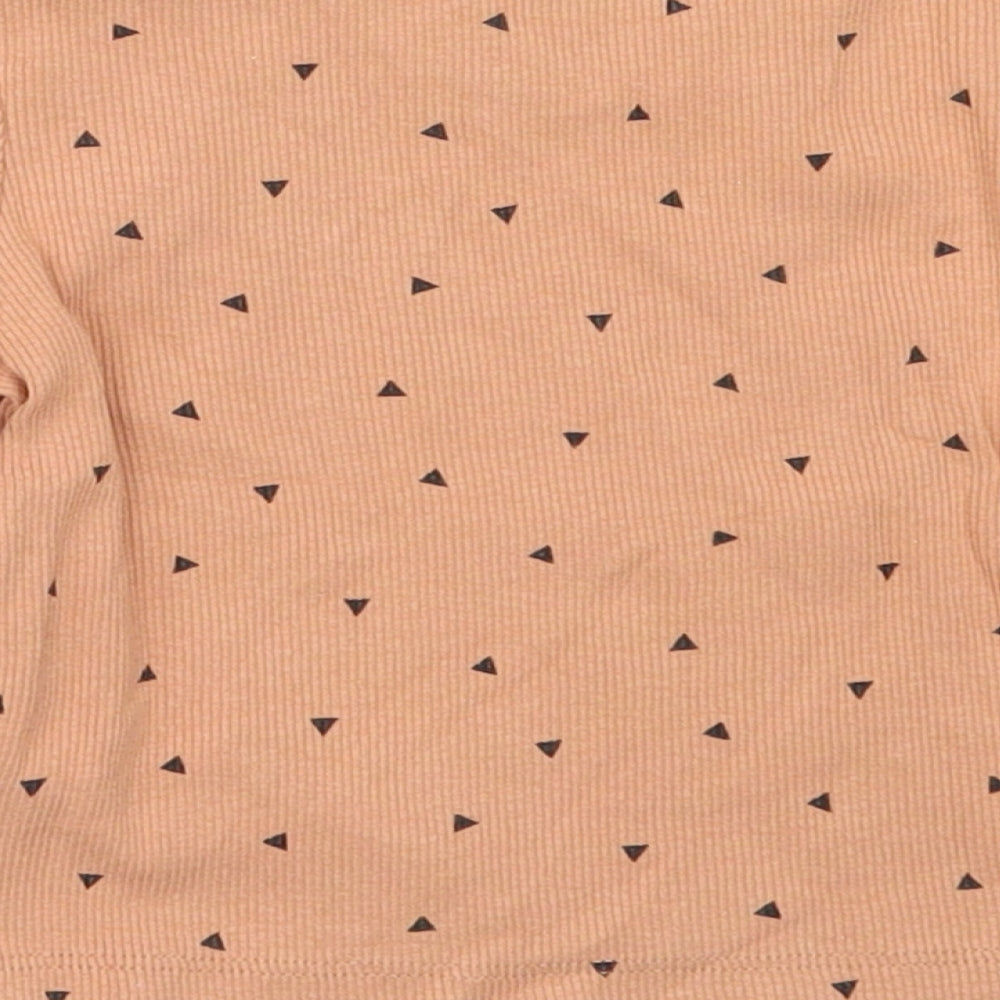 Primark Girls Beige  Cotton Basic T-Shirt Size 6-9 Months Round Neck