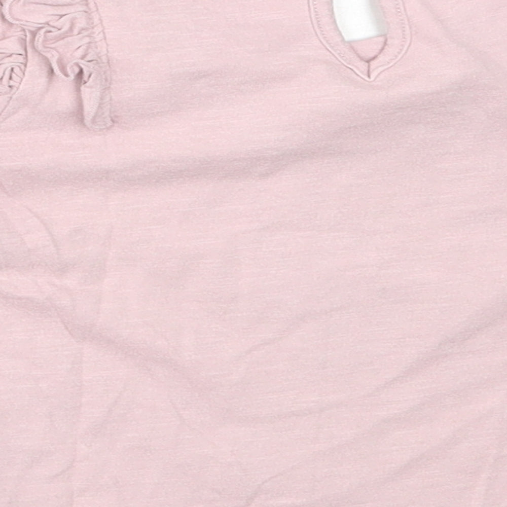 Primark Girls Pink  Cotton Basic T-Shirt Size 6-9 Months Round Neck