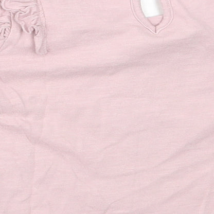 Primark Girls Pink  Cotton Basic T-Shirt Size 6-9 Months Round Neck