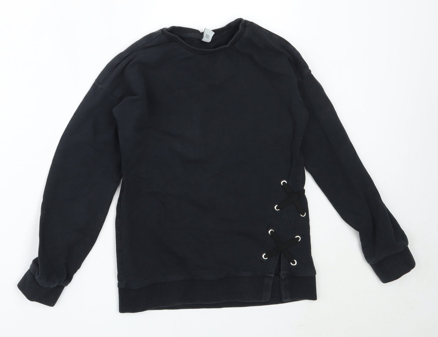 TU Girls Black  Cotton Pullover Sweatshirt Size 10 Years