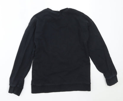 TU Girls Black  Cotton Pullover Sweatshirt Size 10 Years