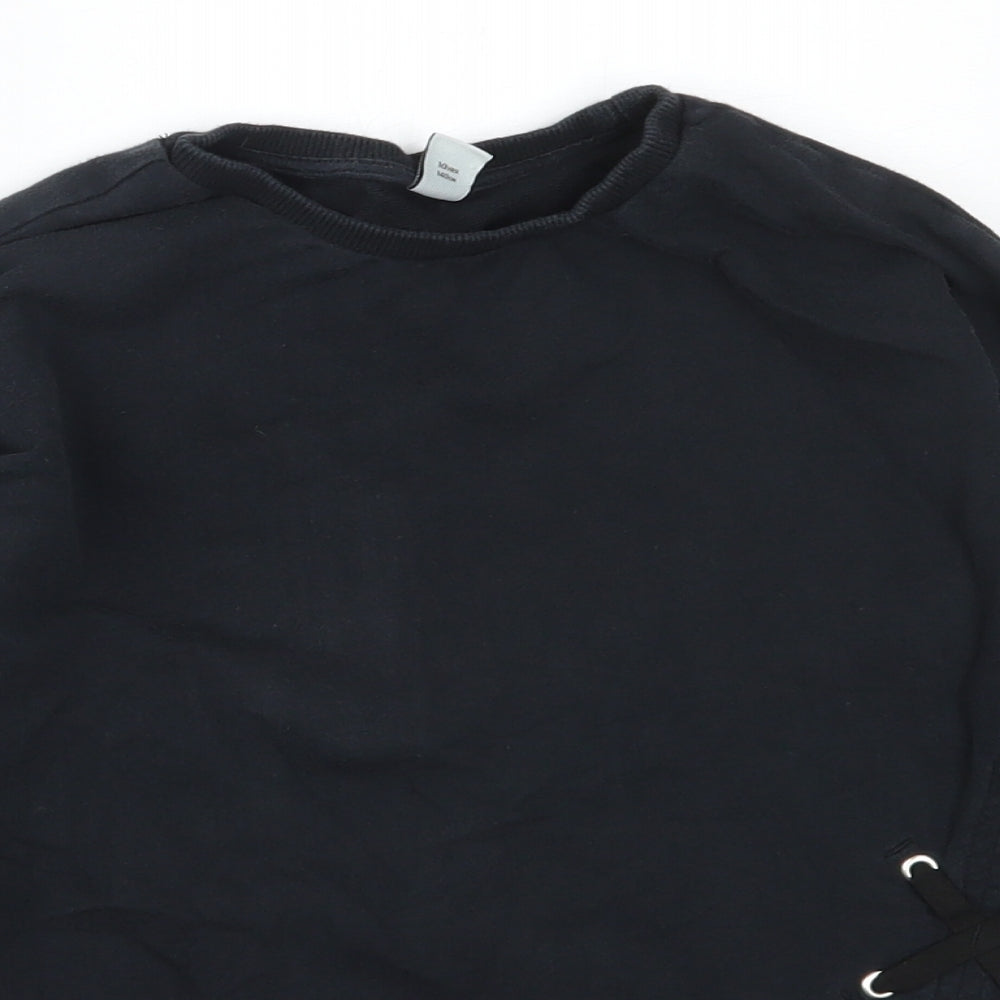TU Girls Black  Cotton Pullover Sweatshirt Size 10 Years