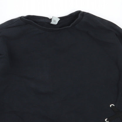 TU Girls Black  Cotton Pullover Sweatshirt Size 10 Years