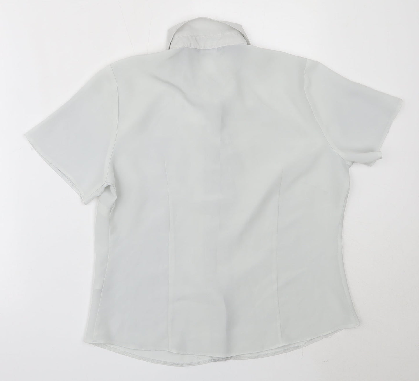 Womens UK Size 12 BHS Grey Basic Button-Up