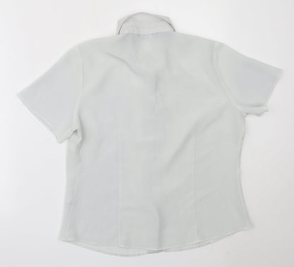 Womens UK Size 12 BHS Grey Basic Button-Up