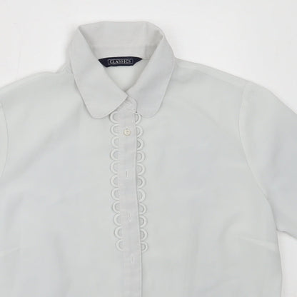 Womens UK Size 12 BHS Grey Basic Button-Up