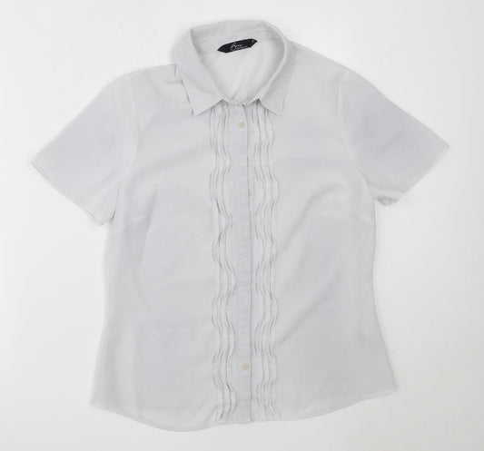 Womens UK Size 12 BM Collection Grey Basic Button-Up