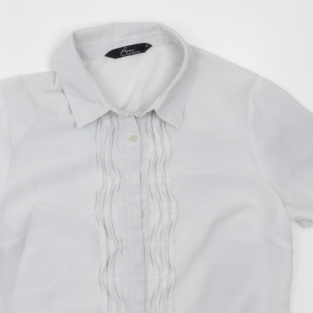 Womens UK Size 12 BM Collection Grey Basic Button-Up