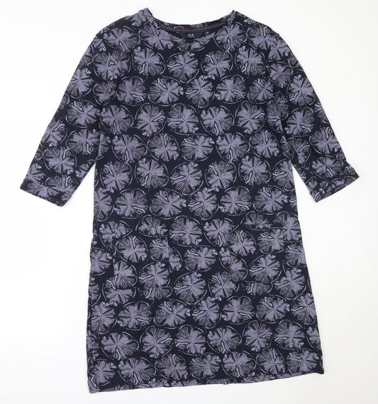 EWM Womens Blue  Cotton Shift  Size 14  Round Neck