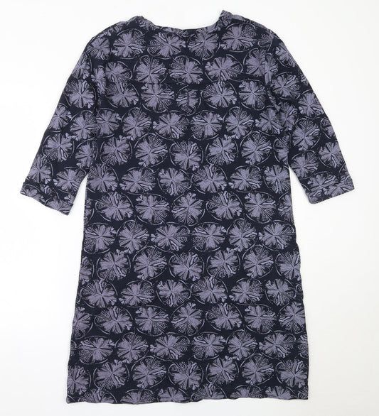 EWM Womens Blue  Cotton Shift  Size 14  Round Neck