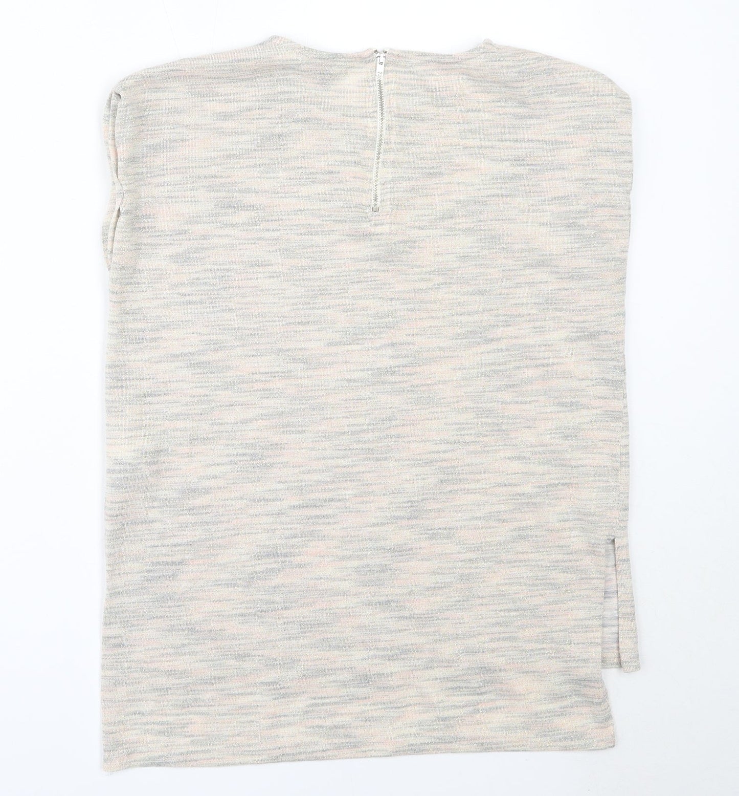 Womens UK Size 10 Warehouse Ivory Basic T-Shirt