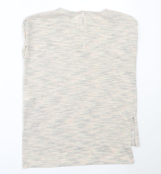 Womens UK Size 10 Warehouse Ivory Basic T-Shirt