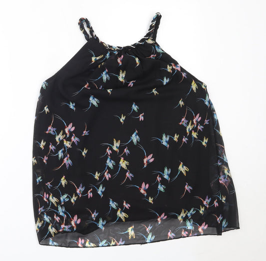 Womens UK Size 10 Izabel London Black Basic Blouse