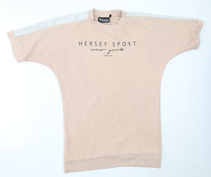 Hersey Womens Pink  Cotton Pullover Sweatshirt Size 10