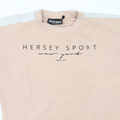 Hersey Womens Pink  Cotton Pullover Sweatshirt Size 10