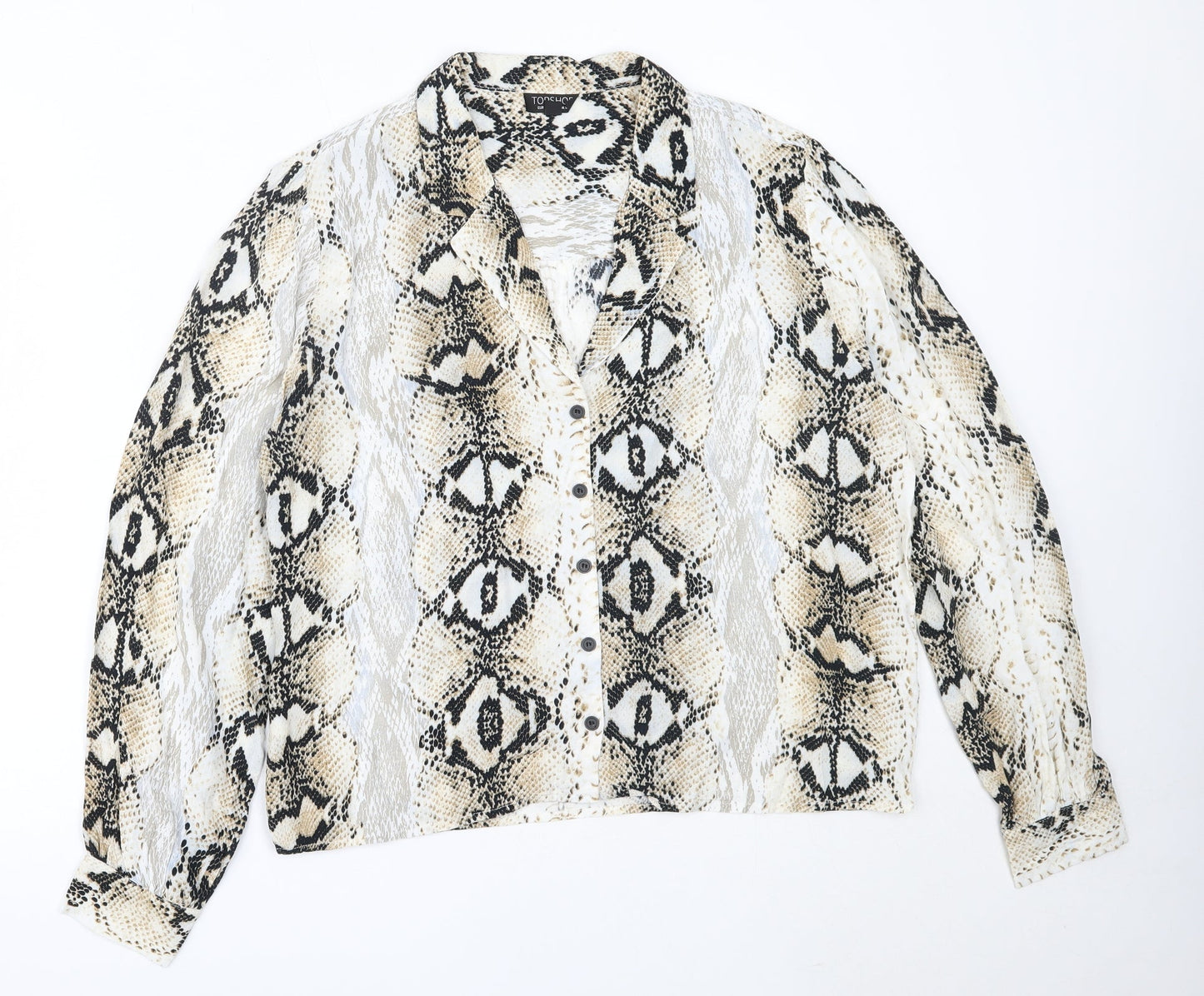 Womens UK Size 14 Topshop Ivory Basic Button-Up