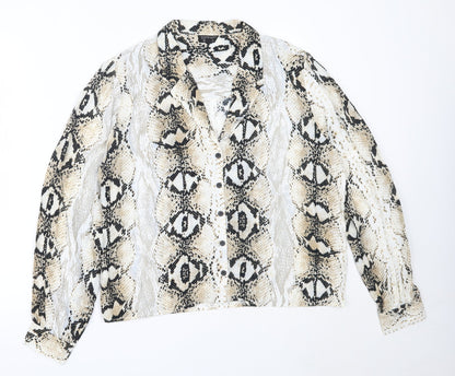 Womens UK Size 14 Topshop Ivory Basic Button-Up