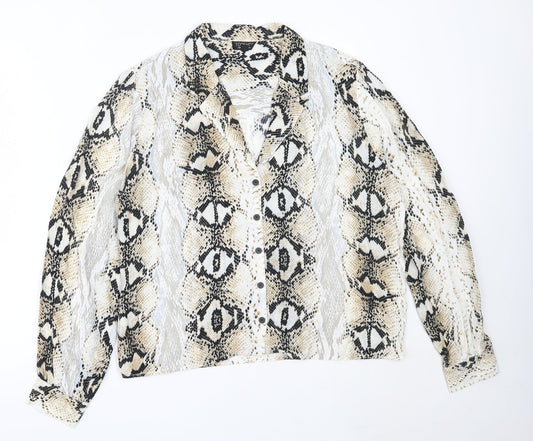 Womens UK Size 14 Topshop Ivory Basic Button-Up