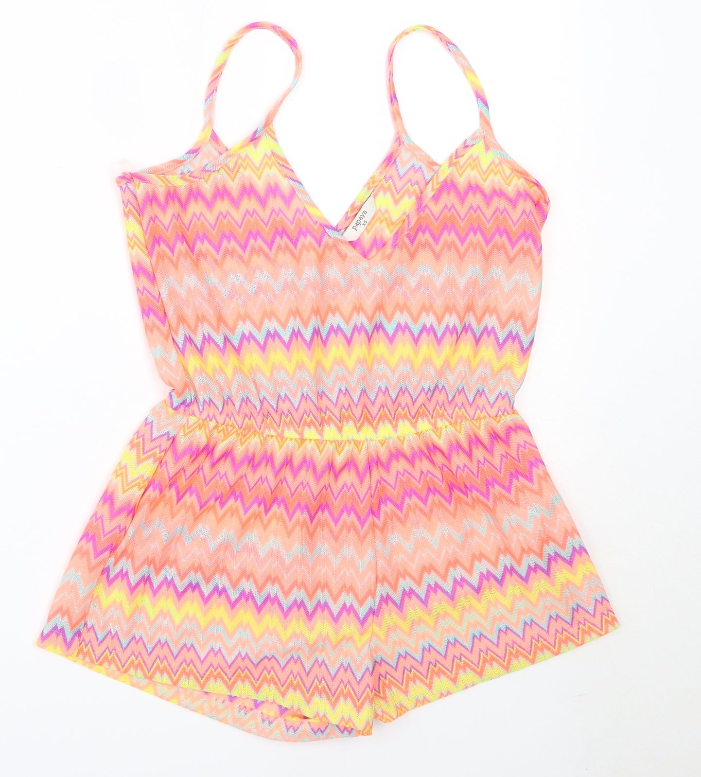 Papaya Womens Orange  Polyester Playsuit One-Piece Size XS